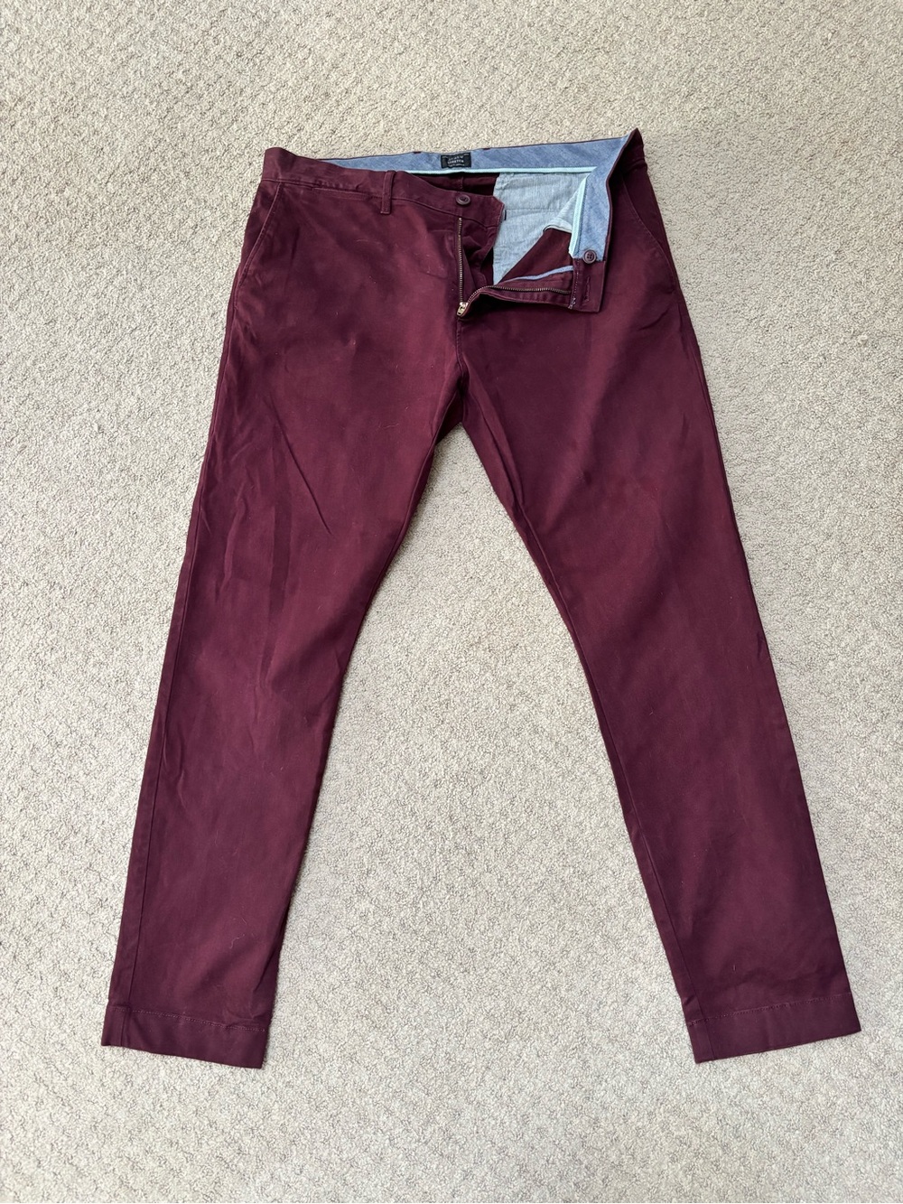 J. Crew Pants Mens 34x30 Red 250 Skinny Chino
